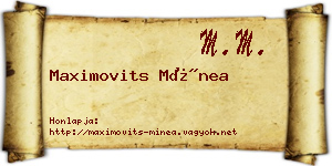 Maximovits Mínea névjegykártya